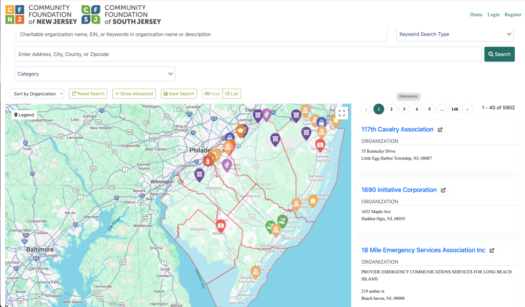 GiveInNJ screen shot for South Jersey