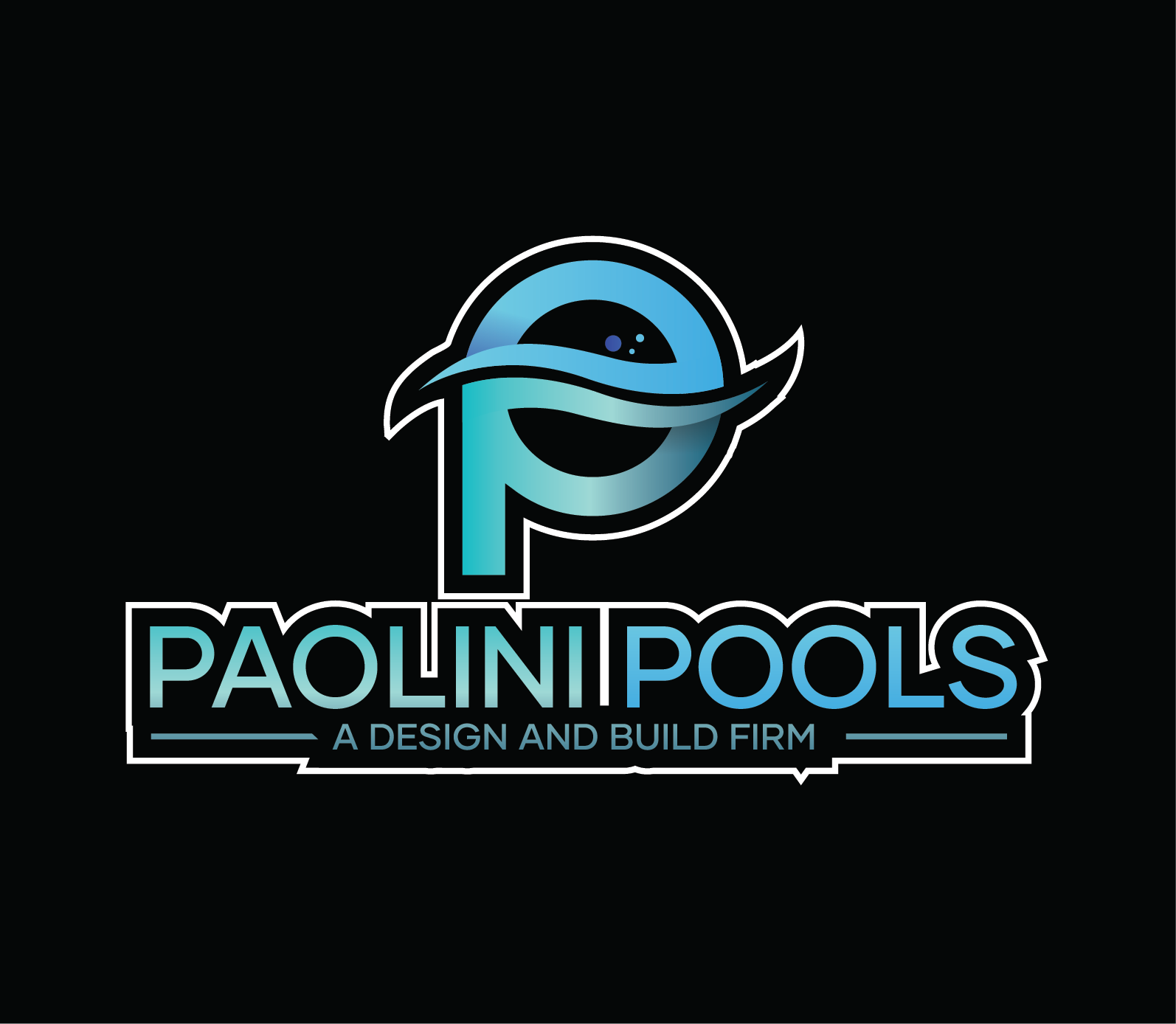 Paolini Pools LOGO on black background
